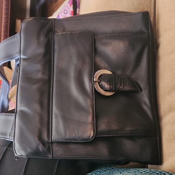 Medium shoulder bag Navy Cowhide leather - Picture 1 of 7